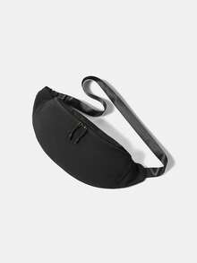 1pc Large Capacity Zipper Closure Men's Waist Bag/Chest Bag, New Street Style Outdoor Travel Men's Chest Pack Belt Bag - Black - View 6