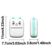 Ink Free Sticker Printer Mini Thermal Printer With 10 Roll Of Thermal Paper, Wireless Pocket Printer, Intelligent Portable Receipt Printer, Suitable For Photos, Diaries, Notes, And Memos - Màu xanh nhạt - Xem 2