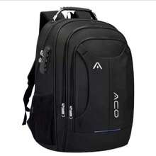 ACO Unisex Semi-Waterproof Laptop Backpack, With Reinforced Material, Security Lock And Anti-Theft Feature. - 黑色 - 查看 1