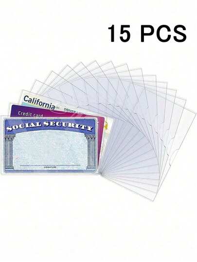 15-Pack Medical Document Protectors - 12Mil Thick PVC Card Sleeves For Medicare, Social Security & Insurance Cards, Waterproof & Tear-Resistant Plastic Holders For Long-Term Document Preservation