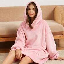 Thick Flannel Hooded TV Blanket With Sleeves,Ultra-Soft Sherpa Double-Sided Wearable Slouchy Blanket, Oversized Long Sleeve Fleece Blanket Jumpsuit,Flannel Pajamas, Tv Blanket, Cover Blanket, Tv Blanket, Outdoor Cold-Proof Hooded Home Clothes BlanketFor Couples/Home Wear,Warm Couple Winter Nap Blanket With Pockets