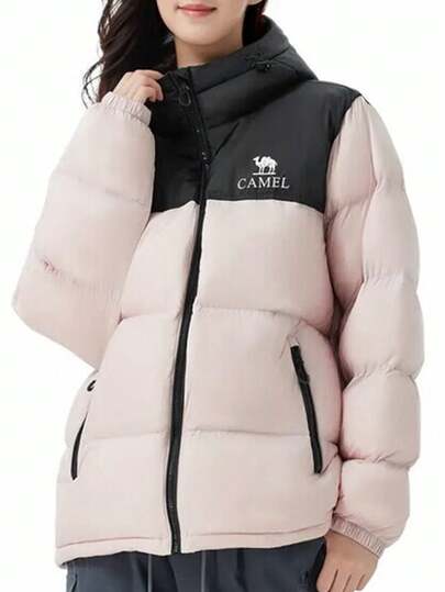 CAMEL CROWN Outdoor Down Jacket, Unisex Autumn/Winter Outdoor Down Jacket, Wind-Resistant, Water-Repellent, Waterproof Down Jacket, Thickened Padded Coat