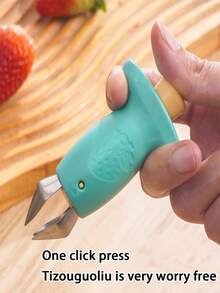 1/2/4 件装蓝/红色不锈钢草莓去梗器，去梗器，番茄叶摘取器，去籽器，去梗器，创意厨房工具