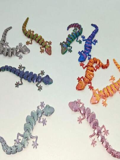 3D Printed Cute Mini Lizard Decorations With Random Gradient Colors, Perfect For Holiday Decorations, Easter, Valentine's Day, New Year Gifts, Handicrafts, And Graduation Ceremony Supplies