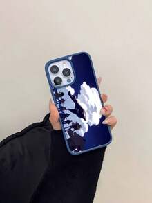 Funda magnética negra para  con diseño de tripulación pirata, con bandera y siluetas de aventureros. Compatible con  17,  16,  16 Pro Max,  15,  15 Pro Max,  14,  13,  12 y  11 Pro. Fabricada en TPU, es resistente a golpes. Un regalo ideal para familiares, amigos, niños, cumpleaños, Año Nuevo Chino, vacaciones, parejas y San Valentín. - Azul - Ver 1
