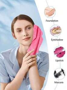 1件/4件装卸妆巾套装，可重复使用，包边设计，超柔软可水洗，适合所有肤质，可水洗卸妆巾/棉球，粉色/灰色/紫色/黑色 - 彩色 - 查看 5