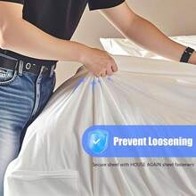 Bed Sheet Straps, Manually Adjustable Fasteners With Metal Clips, Bed Sheet Holder Corner Fitted Sheet Tightening, Strength Cord Lock Keep Sheet In Place, Fits All Mattress Sizes - ban đầu - Xem 4