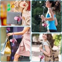 Safety Keychain Set For Women, With Personal Alarms, Bottle Opener, Pom Pom, Mirror, Whistle, Bead String, Card BagChristmas - 紫色 - 查看 2