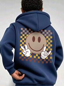 1 buah Sweatshirt Pullover Kasual Bergambar untuk Anak Laki-laki Remaja, Lapisan Termal, Lengan Panjang, Musim Gugur/Dingin - Navy Blue - View 7