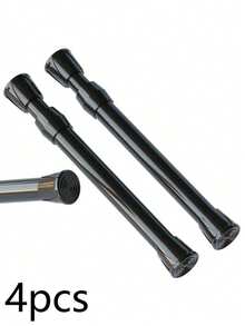 2pcs Modern Adjustable Tension Curtain Rods - Heavy Duty Expandable Rod, No Drill Tension Rod, Suitable For Shower, Closet, Window, Towel Rack - Steel And Plastic Home Decor Christmas Decor - Black - View 20