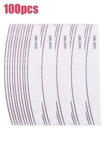 100支装指甲锉，双面指甲抛光器，专业美甲护理工具，适合DIY指甲修型、打磨和抛光，适用于女性手指甲和脚趾甲，居家和美甲沙龙皆宜，美甲护理用品