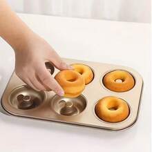 6pcs Non-Stick Carbon Steel Donut Baking Pan, Cartoon Muffin 6-Cup Cake Baking Mold, Baking Sponge Cake Mold. Donut Pan (Gold And Dark Gray), Mini Bagel Pan, Dishwasher , For Baking Donuts, Cakes, Pastries And Bagels (Champagne Gold) Cake Mold - Multicolor - View 8