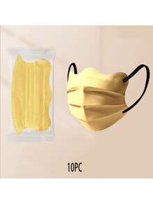 10pcs Disposable Face Masks For Women, Multi-Color, Fashionable, Breathable, UV Protection