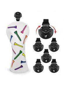 Huvudskydd för golfklubbor, skaftskydd för golfklubbor, fairwayskydd för klubbor, hybridskydd, läderskydd för trä, skydd för malletputter, skydd för bladputter, golfklubbbagar - Svart - Visa 5