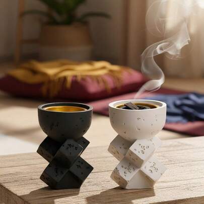 1Pc/1Set Creative Resin Aromatherapy Incense Burner, Modern Style Resin Bakhoor Burner. Hand-Held Incense Holder.