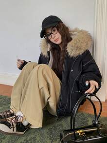 秋冬新款修身加厚高品质羽绒服 - 黑色 - 查看 6