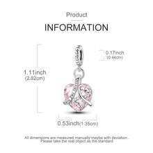 1件生命之树、天使、爱心吊坠，适配原装手链项链，精美DIY树形吊坠珠子首饰，派对家庭礼物