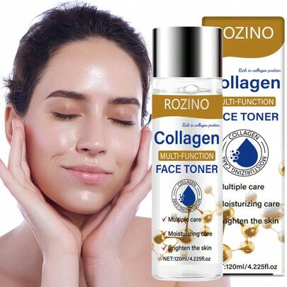 120ml Collagen Facial Toner, Locks In Moisture & Brightens Skin, Double The Brightening Effect With Morning & Evening Wet Mask, High Hydration Small Molecule Toner, Quickly Absorbs To Replenish Moisture, Dry Skin Savior In Autumn/Winter, Quickly Hydrates And Awakens Skin Vitality, Lightweight Texture Easy To Absorb, Improves Uneven Skin Tone, Suppresses Deposition, Long-Term Use Leaves Skin Radiant And Luminous