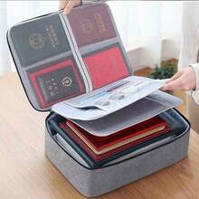 Multi-Layer Document Organizer Pouch, Large Capacity Travel Card Holder, Important Files/Credit Card/Driving License Document Bag With Lock - Black - View 9