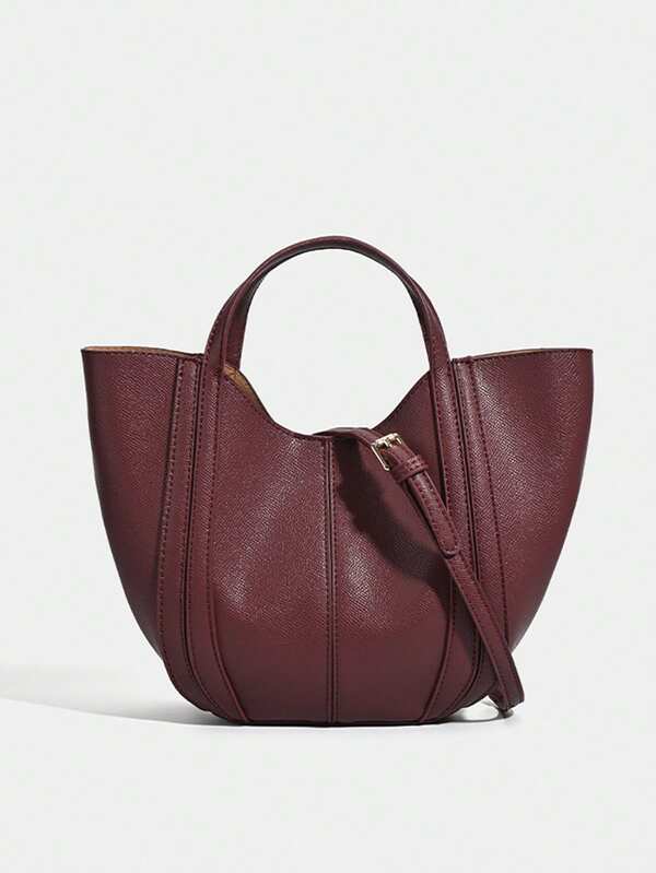 2025 Autumn/Winter New Burgundy Mini Crossbody Bag With Small Bag Bucket Bag, Shoulder Bag, Handbag Business Women's Casual Fashion Daily Commuter Bag, Suitable For Work, Shopping, Dating, Travel, College Students, Women's Bag, Daily Use