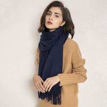 Women's Pashmina Scarf/Shawl/Long Winter Scarf - 藏蓝色 - 查看 3