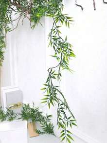 1件/3件装人造竹藤，人造垂吊藤蔓，竹叶藤蔓，人造植物装饰，适用于家居装饰、厨房、餐桌、客厅、卧室、餐桌摆饰、订婚、婚礼、派对布置、感恩节、新年装饰、生日礼物 - 彩色 - 查看 6