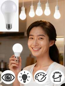 2pcs/4pcs/6pcs/8pcs 12W 6500K LED Light Bulbs, E27 Base, Bright Home/Living Room Lighting