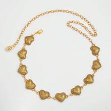 Women's Body Chain, Glossy, Fashionable Geometric Heart, Heavy-Duty Retro Alloy Accessory Waist Chain - 1825 - Gold - View 6