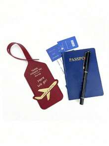 Double-Sided Thickened PU Leather Luggage Tag, Anti-Loss Luggage Tag, Boarding Pass, Carnival Cruise Luggage Tag, Personalized Luggage Tag, Cute Luggage Tag, Suitcase Identification Tag, Address Card, Boarding Pass, Portable Label, Suitcase Bag Tag, Travel Essential Identification Tag, Unisex, Suitable For Travel Backpack, Travel Bag, Suitcase, Travel Gear, Back To School Season - Multicolor - View 10