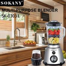 SOKANY 03031 Multi-Functional Food Processor, Demolition Machine. 2-In-1 Blender For Juicing/Grinding. 800W High Power, 1.5L Large Capacity, 5 Speed Settings. One-Touch Operation, Suitable For Crushing Ice, Juicing, Grinding, Mincing And More. An Essential Kitchen Appliance.