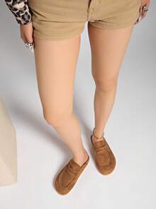 New Autumn Fashion Slippers, Suede Loafer Mule Shoes,Flats - Khaki - View 6