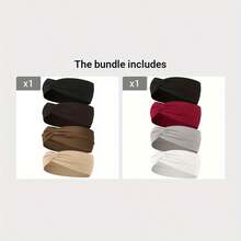 8/4 buc/set bentițe de păr înnodate în culori asortate - bentițe de păr elastice din material moale, eșarfe largi antiderapante cu turban - pentru yoga, antrenament, coafare și purtare zilnică - pentru femei și fete - cadoul perfect pentru pasionații de fitness, bentiță caldă pentru transpirație, accesorii de păr de iarnă - Multicolor - Vizualizare 10