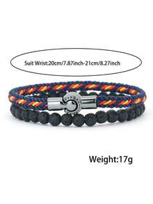 diffone 2 Pcs/Set Handmade 6mm Stone Beads Bracelet Magnetic Rope Couple Bracelet For Men Wristband Jewelry - Men's Bracelet Set - View 3