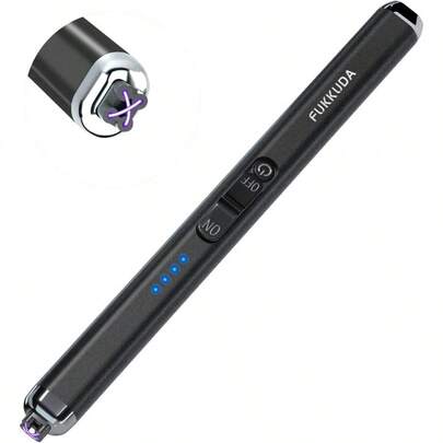 Upgraded Dual Arc Electric Candle Lighter Rechargeable USB Lighter Plasma Arc Lighters For Candle Obsidian Black