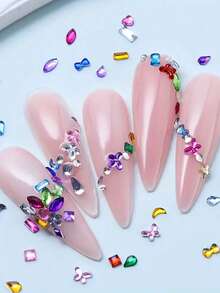 1000pcs Colorful Rhinestone Nail Art Accessories,Rinestones, Multi-Shaped Crystal Flat Back Nail Gems, 3D Three-Dimensional Flat Back Nail Art Accessories, DIY Nail Design Accessories, Fragrance-Free, For Foot, Hand, And Nail Care, Nail Products, Suitable For Nail Decorations, Phone Cases, Hair Clips, Makeup, And Other DIY Craft Decorations, A Must-Have For Women's Nail Art Decorations,Nails,Nail Charms,Nail Supplies,Christmas Nails - Nhiều màu - Xem 11