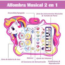 Tapete Musical para Niños, Alfombra de Piano y Tambor de Jazz Alfombrilla de Musicales de Piso Manta Baile, Teclados de Piano Juguete Instruments Regalo Educación para Niño Niña - 1 - Ver 2