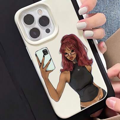 1 Ốp lưng điện thoại mềm chống trầy xước, chống bám vân tay, họa tiết chân dung tối giản màu trắng sữa, thấu kính lỏng, tương thích với iPhone 17/16/16Pro/16Plus/15/15ProMax/15Pro/11/12/13/14ProMax/11Pro/11ProMax/12Pro/12ProMax/13Pro/13ProMax/14Pro/14ProMax