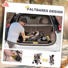 PawHut Dog Stroller/Trailer In Coffee Brown, Lightweight, Foldable And Practical. - Brown - View 2