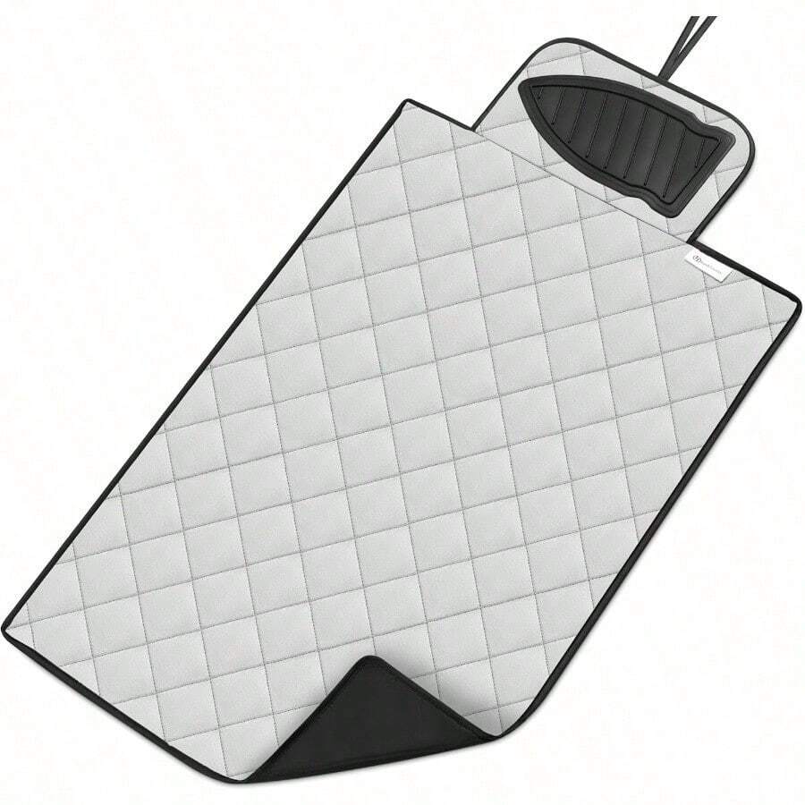 Handy Laundry - Alfombrilla de planchado magnética cambia cualquier superficie plana en una tabla de planchar silicona antideslizante para colocar tu plancha caliente fácil de llevar cuando viajas - Gris - Ver 1