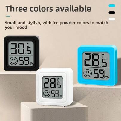 2025 New Upgraded 1 Piece (Size Approx. 43*43*12mm, Net Weight 20g) High Precision Mini Portable Home Hygrometer, ABS Material Digital Electronic Temperature Detector, Compact Square Design, Imported Sensor Chip, Large Display, Backlight, Real-Time Temperature & Humidity Monitoring For Bedroom Indoor