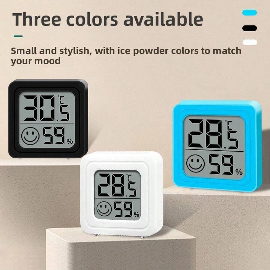 2025 New Upgraded 1 Piece (Size Approx. 43*43*12mm, Net Weight 20g) High Precision Mini Portable Home Hygrometer, ABS Material Digital Electronic Temperature Detector, Compact Square Design, Imported Sensor Chip, Large Display, Backlight, Real-Time Temperature & Humidity Monitoring For Bedroom Indoor - Multicolor - View 1