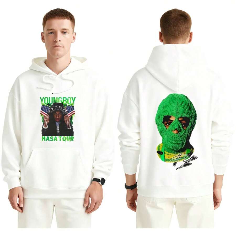 Rapper Youngboy Hoodie, Never Broke Again Vintage Retro Graphic Hoodie, Streetwear Unisex Hoodie, YB Hoodies Gifts For Men Women Unisex Hoodie, Gift For Fan, Graphic Hoodie Youngboy,Y2k,Funny Christmas&Halloween Cotton Hoodies,Suitable For Festivals, Parties, Home Wear, Daily Commuting, Back-To-School, And Concert Outfits. Printed And Shipped In The USA. - trắng - Xem 1