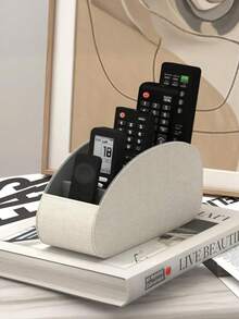 5-Slot Remote Control Organizer Box - Fits TV/DVR/Cable Box, Space Saving For Living Room, Home Office, Bedroom - Holds 1, 2, 3, 4, 5 Remotes - Also Works As Desktop Organizer For Glasses, Pens, Media Players And Remotes, Classic Design, Sturdy Construction, Great For Office, Christmas Gift, Valentine's Day Gift Or Holiday Gift