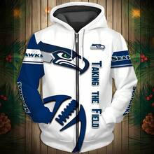 Seahawks Women's 3D Printed Hoodie, Long-Sleeved Hoodie For Couples, The Perfect Gift For Male Football Fans. - 彩色 - 查看 6