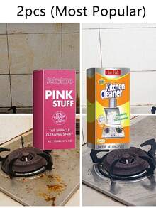 jakehoe 6/3/2/1 套装厨房清洁套装，强力除油剂，多用途瓷砖、烤箱、厨房电器清洁剂，深度清洁厨房、浴室、家居顽固油渍，温和清洁厨房炉灶油渍（随机新旧型号） - 淺粉色 - 查看 16