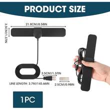 Antena para TV Digital Interior HDTV 4K Full Coaxial ,Antena de TV Digital para Interior, Alta Definición HDTV Ultra Compacta, Amplifica la Recepción de Canales - 1 - Ver 3