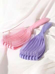 1/2 piezas Peine de mujer con diseño de pulpo, adecuado para cabello húmedo o seco, cabello largo liso, cabello rizado grueso, cepillo para cabello enredado, peine de concha, grabado y brillante, peine de estilo esponjoso y suave, antiestático y no dañino para el cabello, masajea el cuero cabelludo - Multicolor - Ver 7