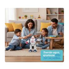 Juguete robótico inteligente interactivo 22cm + luces, sonidos y movimiento + aprendizaje STEM en casa/escuela + diversión educativa para infancias - Blanco - Ver 4