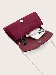 REMANLAND Un lujoso bolso de mujer con colgante de strass, elegante bolso de fiesta de felpa, bolso de bola, bolso de hombro con cadena de metal, bolso cruzado, bolso de cena de mujer, billetera perfecta, adecuado para fiestas de mujeres, bodas, cenas, bolso de noche para fiestas, mujeres, adecuado para mujeres, excelente para fiestas, bodas, bailes de graduación, cenas/banquetes, mejor regalo para mujeres - Burdeos - Ver 5