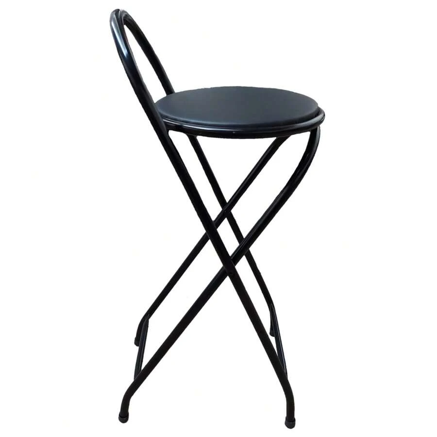 Compact Folding High Stool, 70 Cm High, Black, For Apartments And Various Environments - Black - View 1